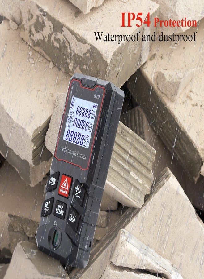MAKINGTEC B-40 Laser Measure, 131Ft, Waterproof, Digital, LCD Backlit, Laser Distance Measure, Pythagorean Mode, Area and Volume Measuring, Golf Rangefinder - Image 5